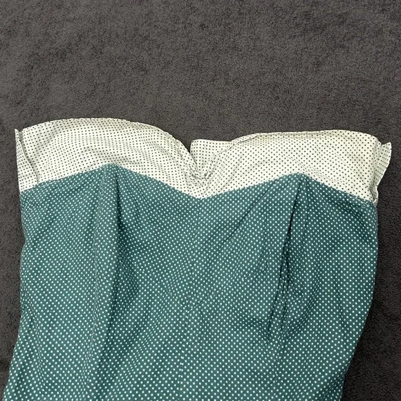 VINTAGE 50s Elaine Terry dress with full skirt polka dots & sweathear neckline - Picture 9 of 11